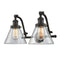 Cone Bath Vanity Light shown in the Oil Rubbed Bronze finish with a Clear shade