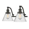Cone Bath Vanity Light shown in the Oil Rubbed Bronze finish with a Seedy shade