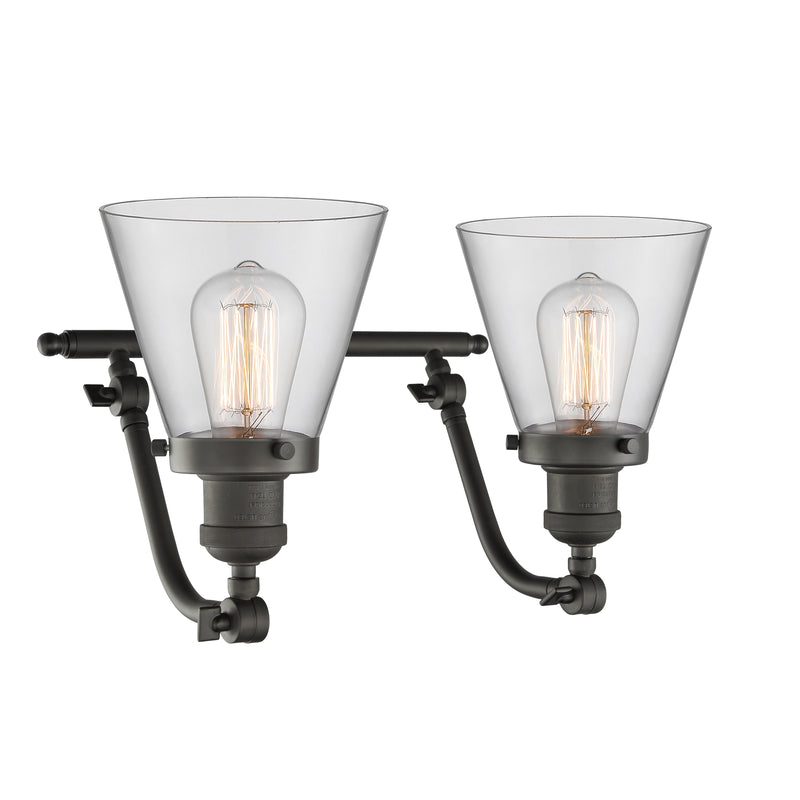 Innovations Lighting Small Cone 2 Light Bath Vanity Light Part Of The Franklin Restoration Collection 515-2W-OB-G62