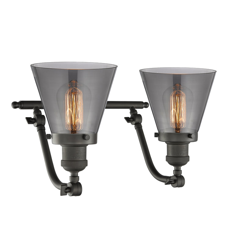 Innovations Lighting Small Cone 2 Light Bath Vanity Light Part Of The Franklin Restoration Collection 515-2W-OB-G63