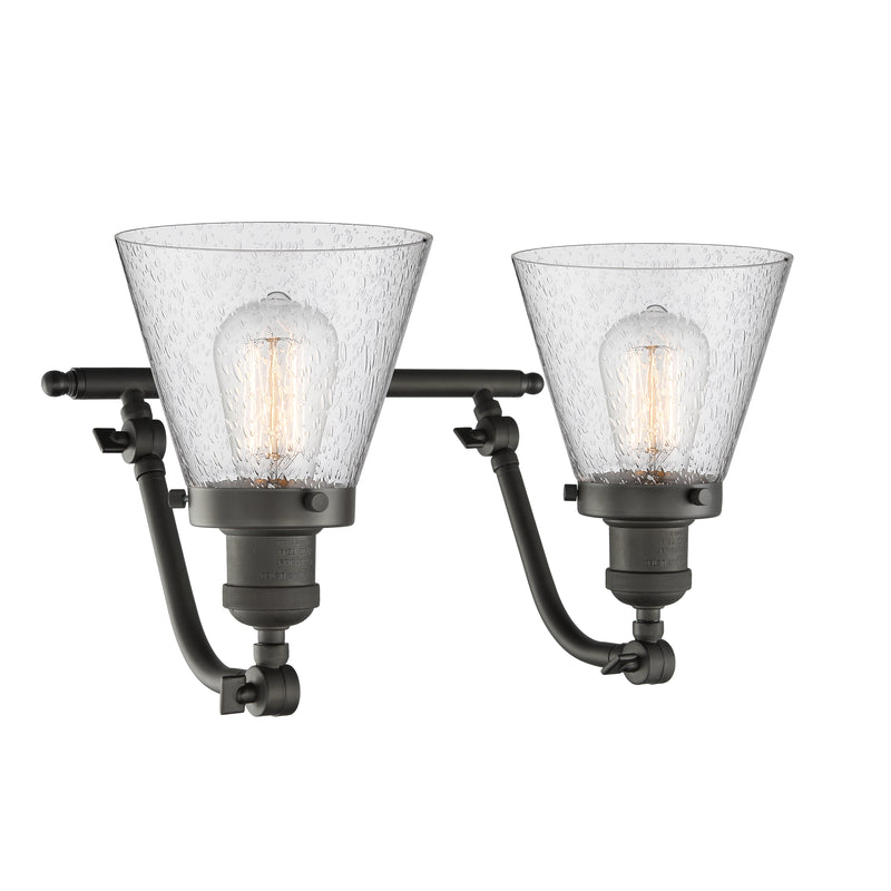 Innovations Lighting Small Cone 2 Light Bath Vanity Light Part Of The Franklin Restoration Collection 515-2W-OB-G64