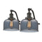 Bell Bath Vanity Light shown in the Oil Rubbed Bronze finish with a Plated Smoke shade