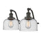 Bell Bath Vanity Light shown in the Oil Rubbed Bronze finish with a Seedy shade