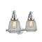 Chatham Bath Vanity Light shown in the Polished Chrome finish with a Clear shade