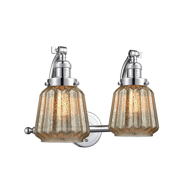 Chatham Bath Vanity Light shown in the Polished Chrome finish with a Mercury shade
