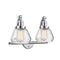 Fulton Bath Vanity Light shown in the Polished Chrome finish with a Clear shade