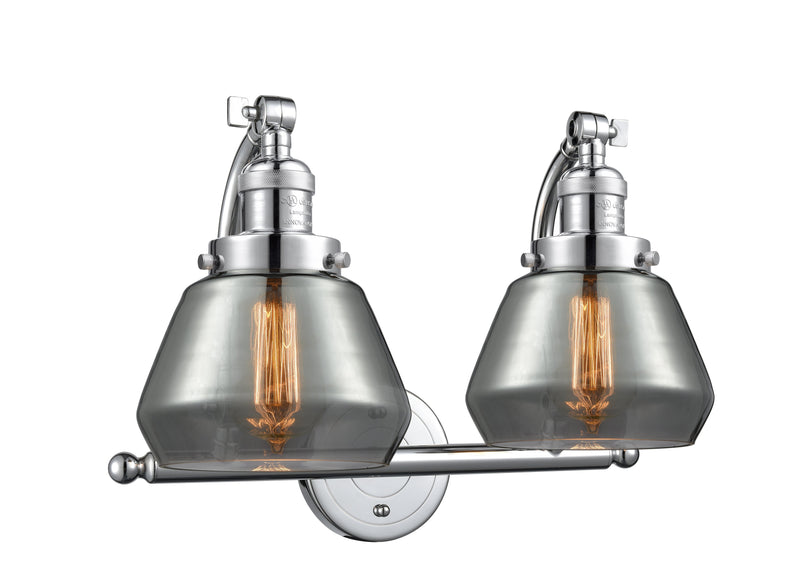 Innovations Lighting Fulton 2-100 watt 18 inch Polished Chrome Smoked glass  180 Degree Adjustable Swivels 5152WPCG173