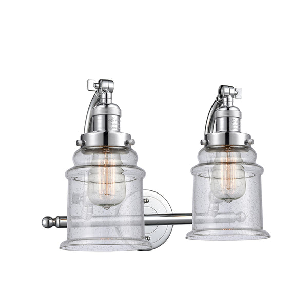 Canton Bath Vanity Light shown in the Polished Chrome finish with a Seedy shade