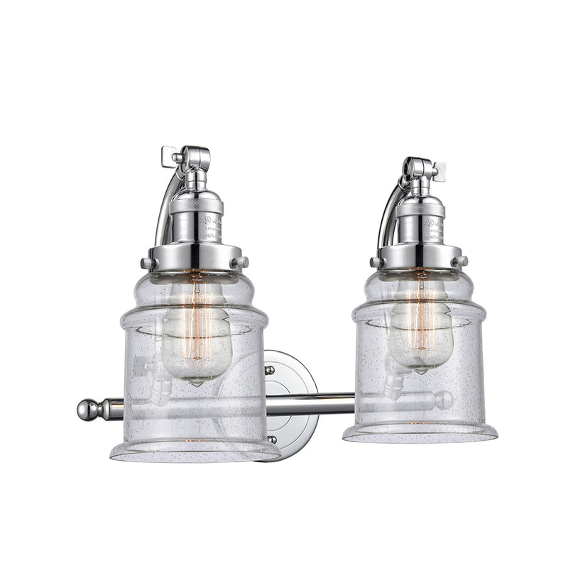 Canton Bath Vanity Light shown in the Polished Chrome finish with a Seedy shade
