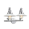 Halophane Bath Vanity Light shown in the Polished Chrome finish with a Matte White Halophane shade