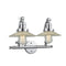 Halophane Bath Vanity Light shown in the Polished Chrome finish with a Clear Halophane shade