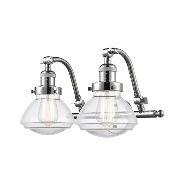 Olean Bath Vanity Light shown in the Polished Chrome finish with a Clear shade