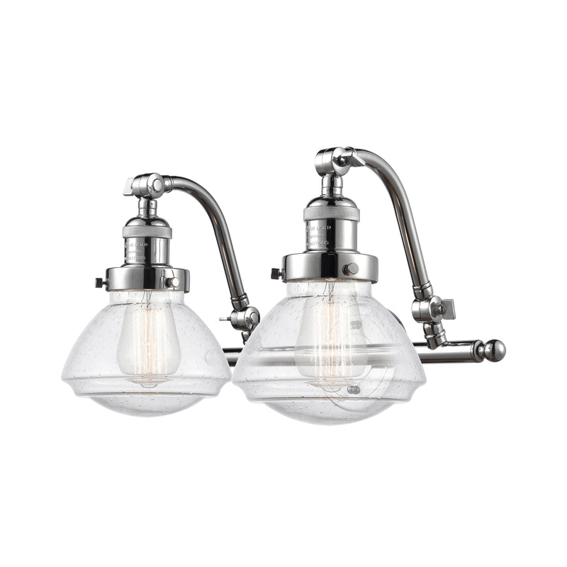 Olean Bath Vanity Light shown in the Polished Chrome finish with a Seedy shade
