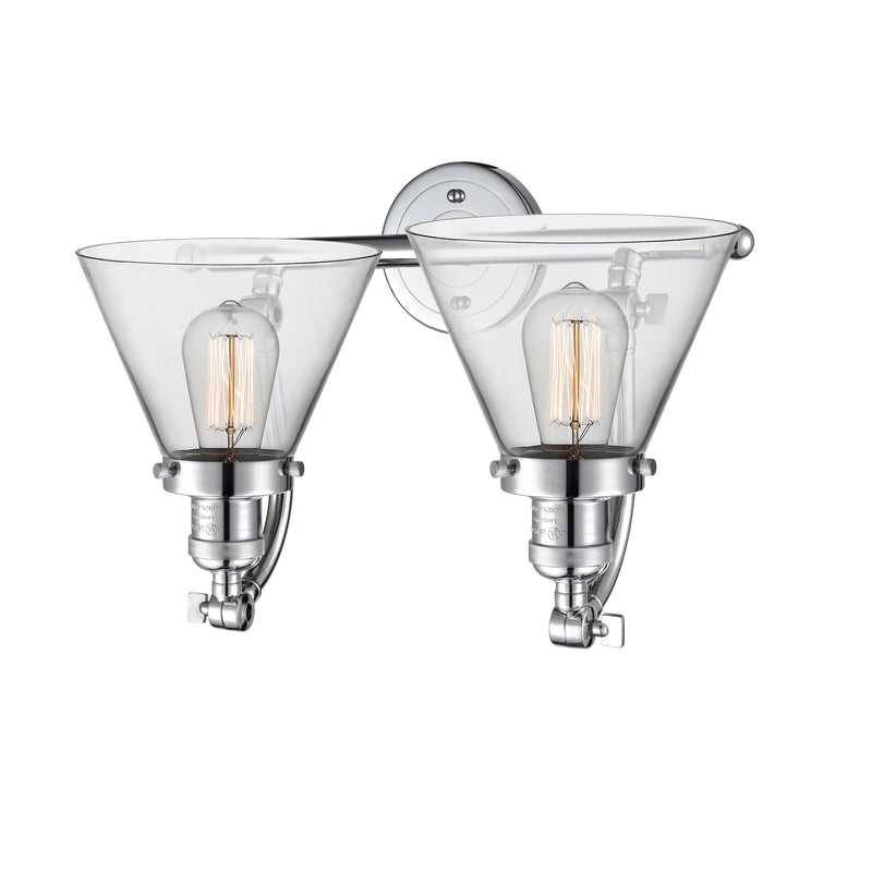 Innovations Lighting Large Cone 2 Light Bath Vanity Light Part Of The Franklin Restoration Collection 515-2W-PC-G42-LED