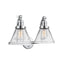 Cone Bath Vanity Light shown in the Polished Chrome finish with a Clear shade