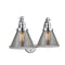 Cone Bath Vanity Light shown in the Polished Chrome finish with a Plated Smoke shade