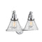 Cone Bath Vanity Light shown in the Polished Chrome finish with a Seedy shade