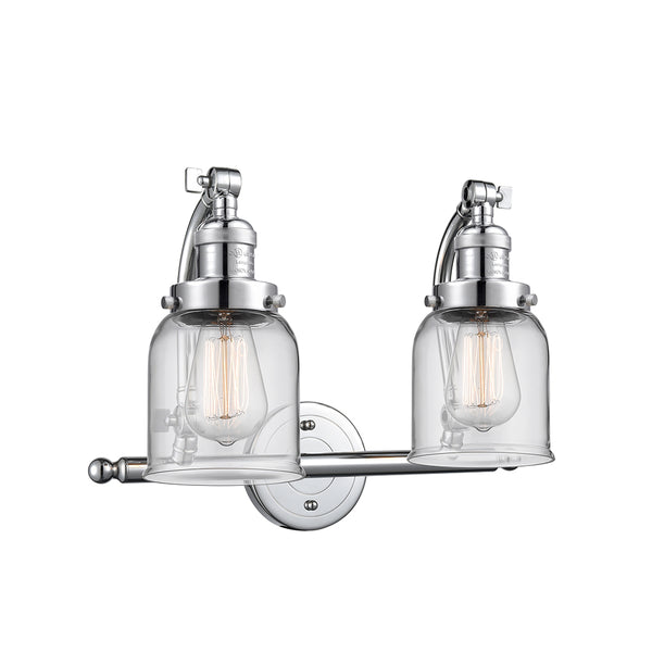 Bell Bath Vanity Light shown in the Polished Chrome finish with a Clear shade