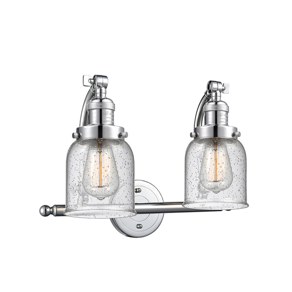 Bell Bath Vanity Light shown in the Polished Chrome finish with a Seedy shade