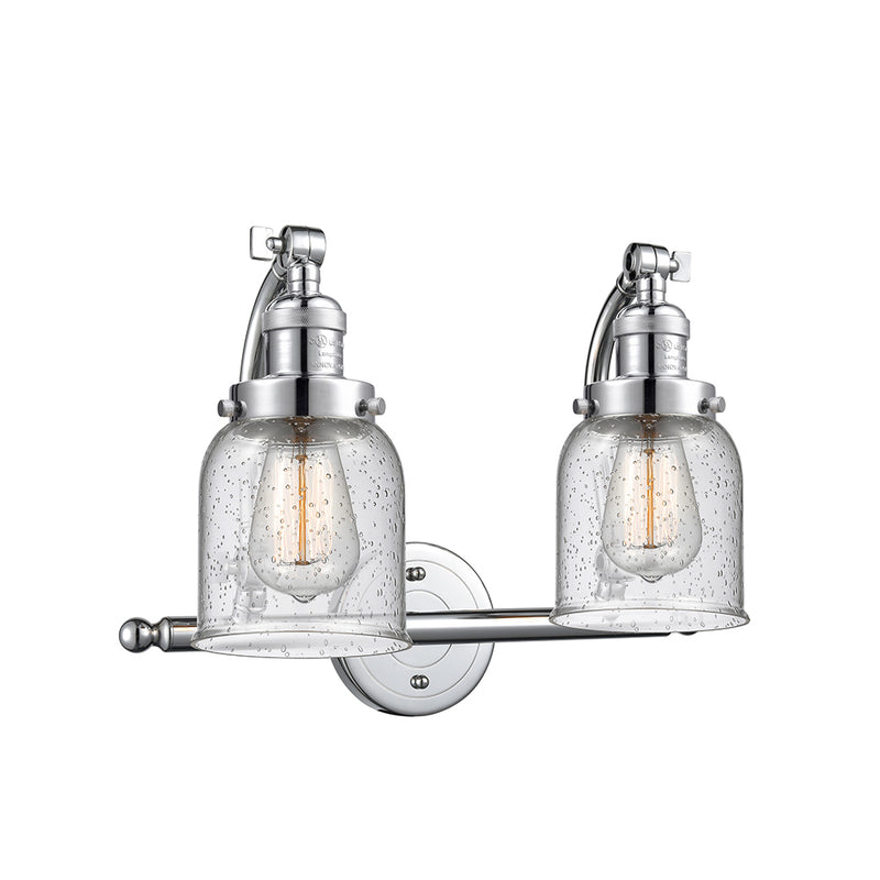 Bell Bath Vanity Light shown in the Polished Chrome finish with a Seedy shade