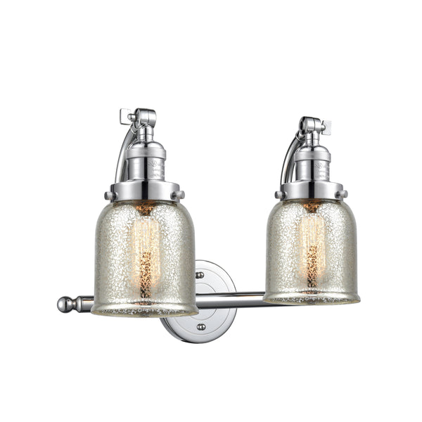 Bell Bath Vanity Light shown in the Polished Chrome finish with a Silver Plated Mercury shade