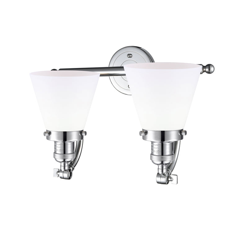 Innovations Lighting Small Cone 2 Light Bath Vanity Light Part Of The Franklin Restoration Collection 515-2W-PC-G61-LED