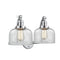 Bell Bath Vanity Light shown in the Polished Chrome finish with a Clear shade