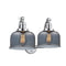 Bell Bath Vanity Light shown in the Polished Chrome finish with a Plated Smoke shade