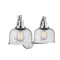Bell Bath Vanity Light shown in the Polished Chrome finish with a Seedy shade