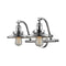 Railroad Bath Vanity Light shown in the Polished Chrome finish with a Polished Chrome shade