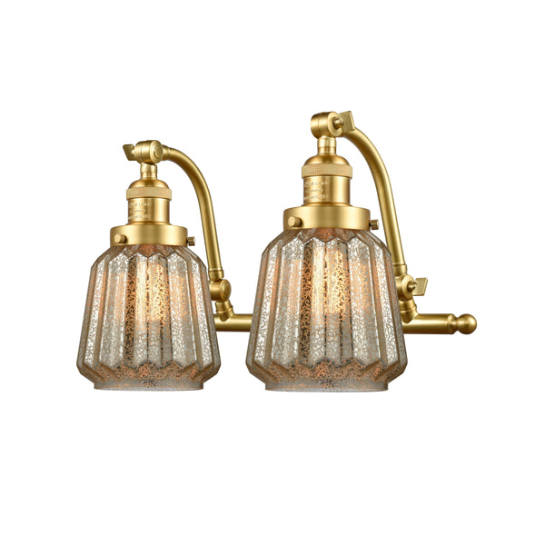 Chatham Bath Vanity Light shown in the Satin Gold finish with a Mercury shade