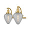 Geneseo Bath Vanity Light shown in the Satin Gold finish with a Clear Crackled shade