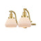 Fulton Bath Vanity Light shown in the Satin Gold finish with a Matte White shade