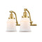 Canton Bath Vanity Light shown in the Satin Gold finish with a Matte White shade