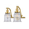 Canton Bath Vanity Light shown in the Satin Gold finish with a Clear shade