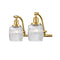 Colton Bath Vanity Light shown in the Satin Gold finish with a Clear Halophane shade