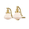 Olean Bath Vanity Light shown in the Satin Gold finish with a Matte White shade