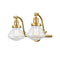 Olean Bath Vanity Light shown in the Satin Gold finish with a Seedy shade