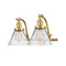 Cone Bath Vanity Light shown in the Satin Gold finish with a Clear shade