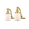 Bell Bath Vanity Light shown in the Satin Gold finish with a Matte White shade