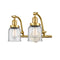 Bell Bath Vanity Light shown in the Satin Gold finish with a Clear shade