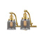 Bell Bath Vanity Light shown in the Satin Gold finish with a Plated Smoke shade