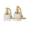 Bell Bath Vanity Light shown in the Satin Gold finish with a Seedy shade