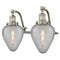 Geneseo Bath Vanity Light shown in the Brushed Satin Nickel finish with a Clear Crackled shade