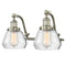 Fulton Bath Vanity Light shown in the Brushed Satin Nickel finish with a Clear shade