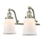 Canton Bath Vanity Light shown in the Brushed Satin Nickel finish with a Matte White shade