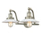 Halophane Bath Vanity Light shown in the Brushed Satin Nickel finish with a Matte White Halophane shade