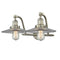 Halophane Bath Vanity Light shown in the Brushed Satin Nickel finish with a Clear Halophane shade