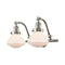 Olean Bath Vanity Light shown in the Brushed Satin Nickel finish with a Matte White shade