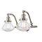 Olean Bath Vanity Light shown in the Brushed Satin Nickel finish with a Clear shade